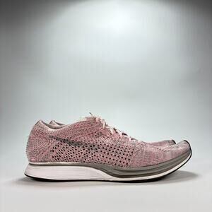 Nike Flyknit Racer Pink Gray Lightweight Running Shoe 526628-604 Men's Size 9.5